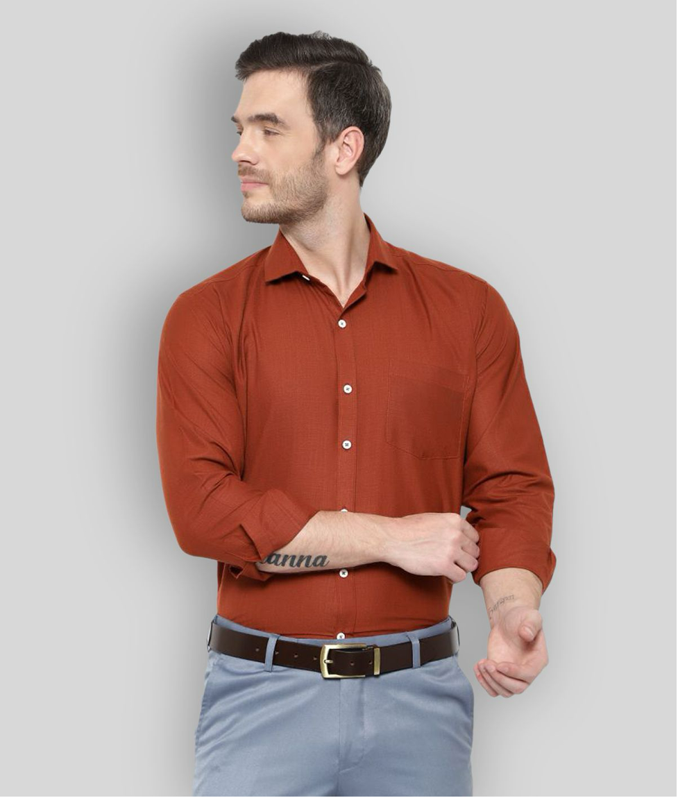 SREY – Cotton Blend Slim Fit Mustard Men’s Casual Shirt