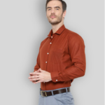 SREY – Cotton Blend Slim Fit Mustard Men’s Casual Shirt - Image 3