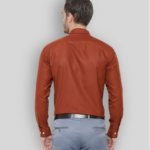 SREY – Cotton Blend Slim Fit Mustard Men’s Casual Shirt - Image 2