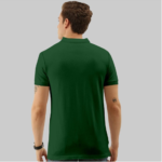TAB91 Pack of 1 Cotton Slim Fit Solid Half Sleeves Men’s Polo T Shirt ( Dark Green ) - Image 3
