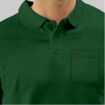 TAB91 Pack of 1 Cotton Slim Fit Solid Half Sleeves Men’s Polo T Shirt ( Dark Green ) - Image 4