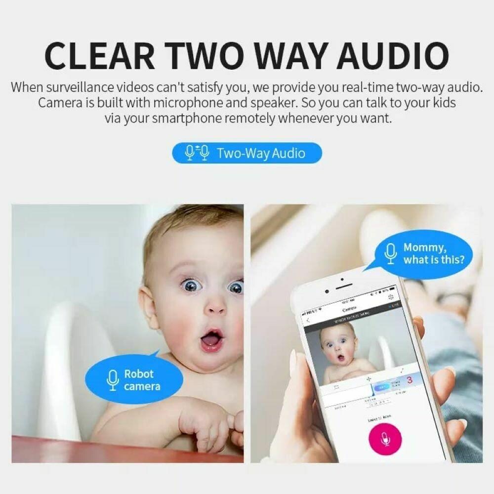 1080p Smart Robot IP Camera Home Security 360 Rotating WiFi Camera Security Camera (64 GB, 1 Channel) - Image 2