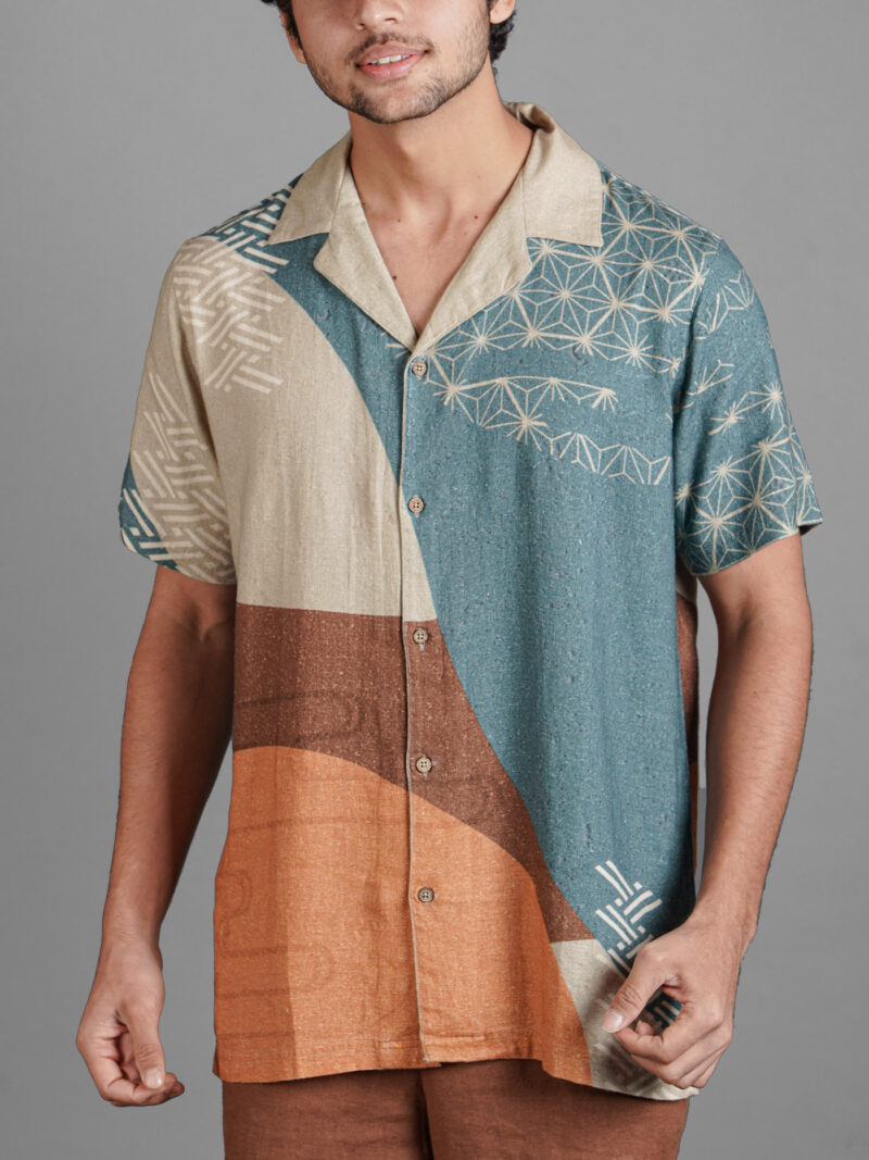 Cuban Collar Linen Shirts For Men - Image 2